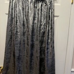 Old Navy Metallic Gray Maxi Skirt